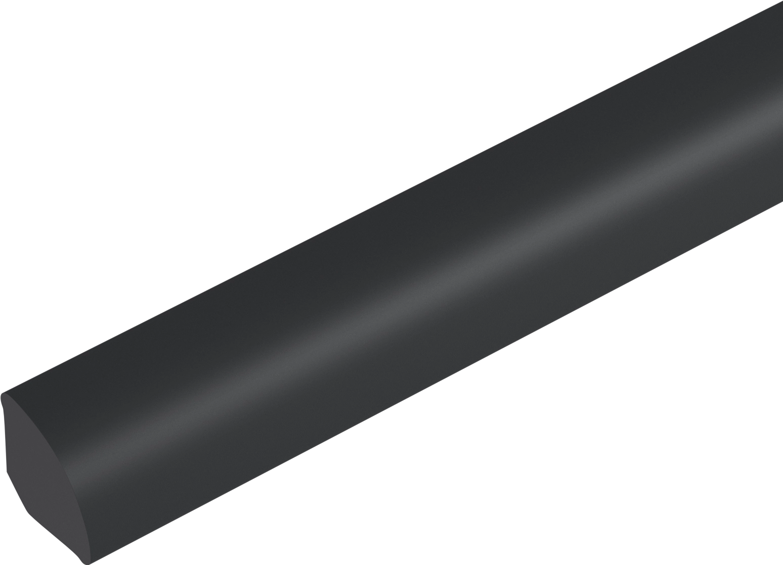 Ćwierćwałek PVC 13mm Cezar Czarny RAL9005 Mat 2,50m