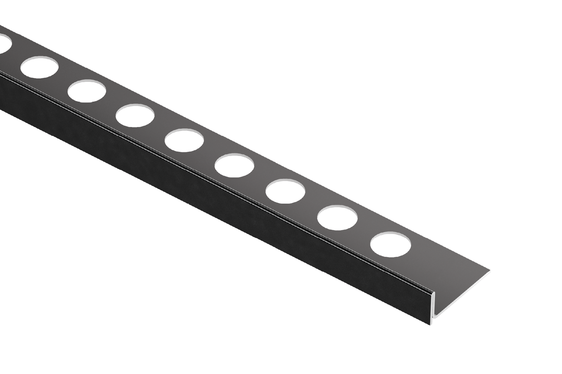 Profil do glazury brodzikowy THERMA LINE spad. boczny prawy 30x1mm Cezar Czarny połysk 1,2m