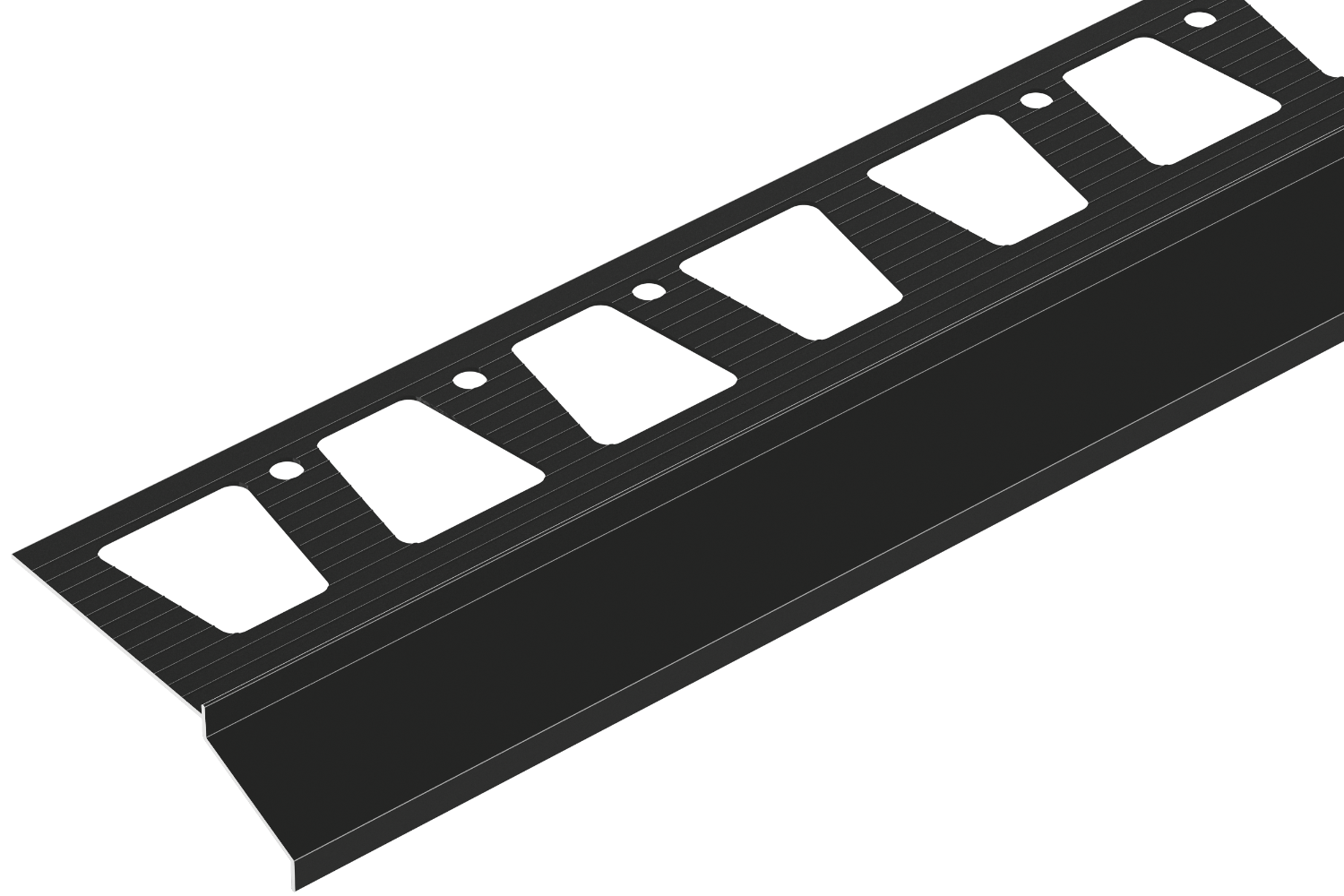 Okap balkonowy 32,2x101,8mm CEZAR Czarny RAL9005 połysk 2m