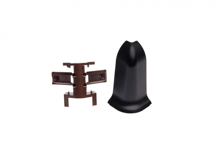 External corner + RAK for Classic skirting board 22x59mm 1 set = 2 pcs (NZ + RAK) Cezar Black RAL9005 Matt