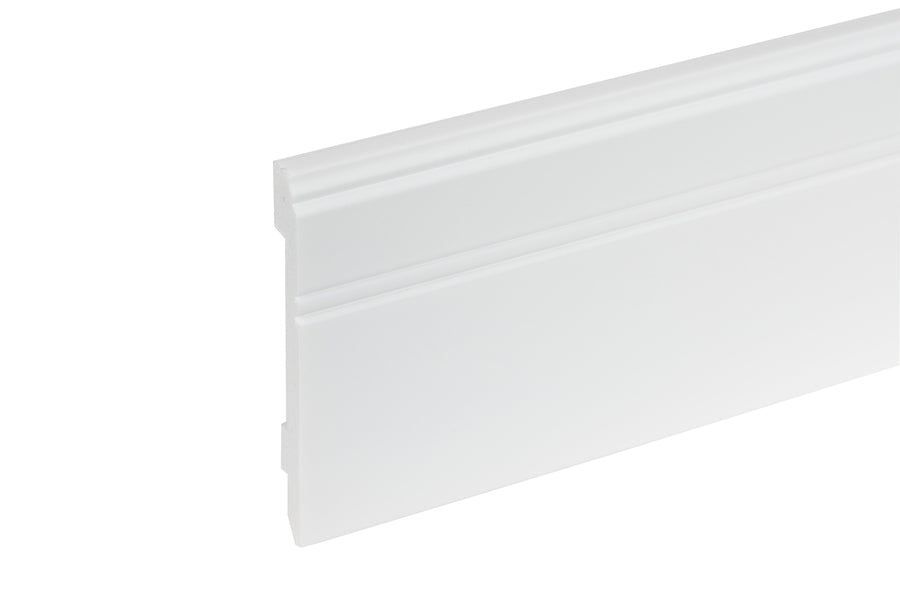 LPC-18 skirting board 107x12mm Cezar White RAL9003 Gloss 2.44m