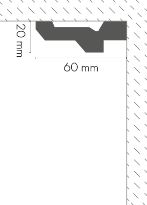 Smooth cornice strip LGG-23 Cezar White 2.44 m