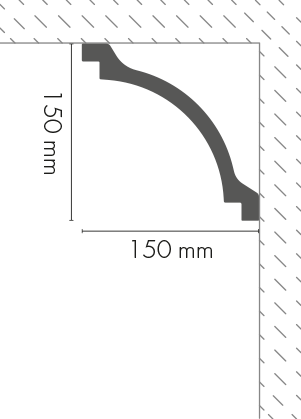 Smooth LGG-57 cornice strip, glued, Cezar White, 2.40 m