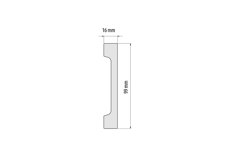 LPC-29 skirting board 99x16mm Cezar White RAL9003 Gloss 2.44m