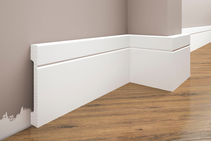 LPC-20 skirting board 108x15.9mm Cezar Silver Brushed Gloss 2.44m