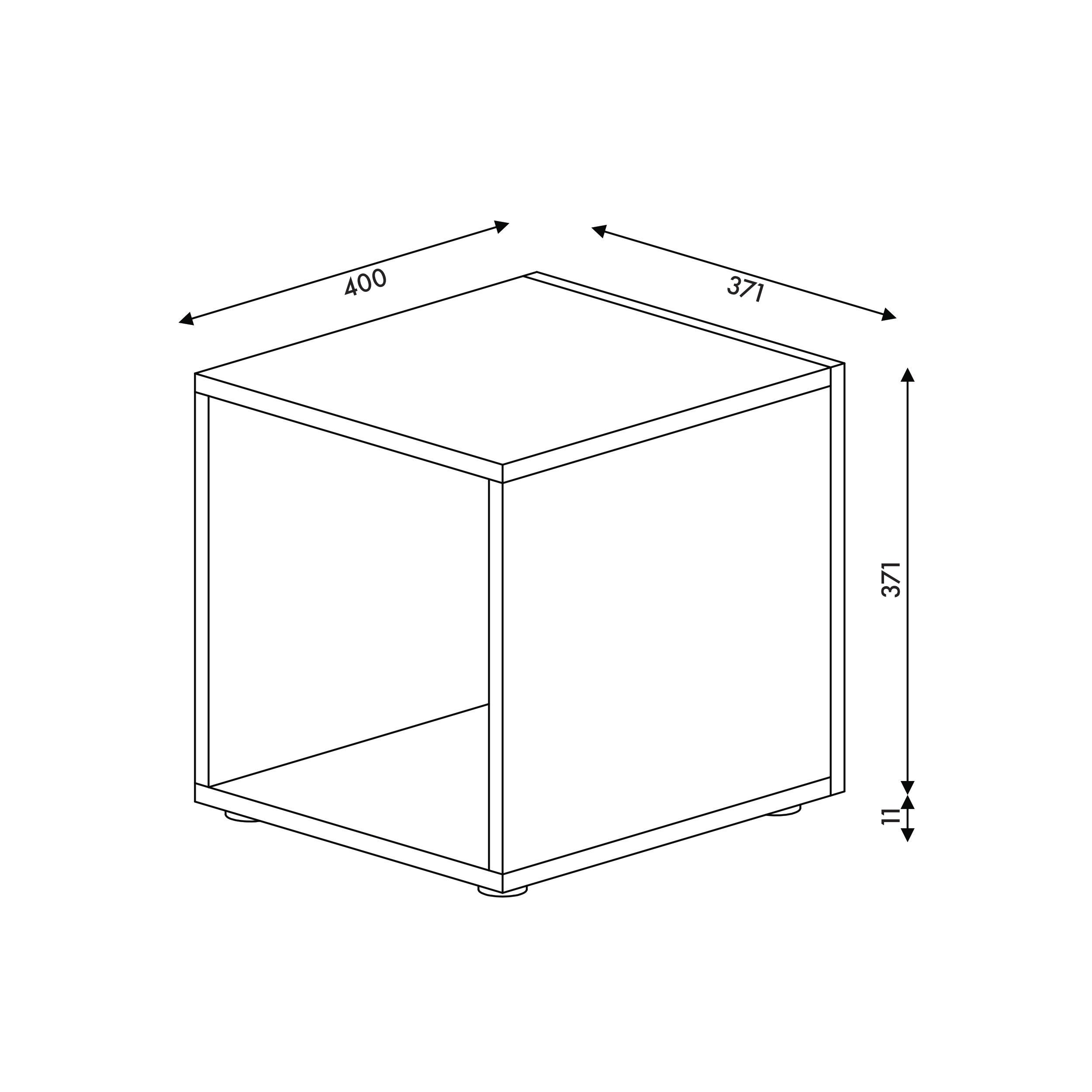 CLICKform półka BOX400 MURSO Czarny RAL9005 Mat