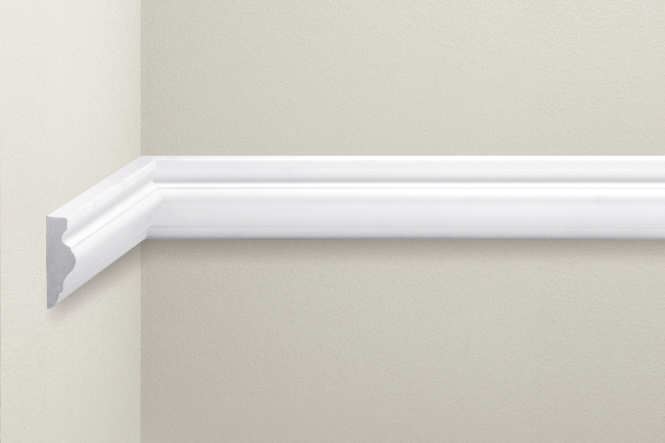 Listwa naścienna gładka LNG-02 Cezar Biały 2,40m