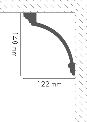 Listwa gzymsowa zdobiona LGZ-15 Cezar Biała 2,40m