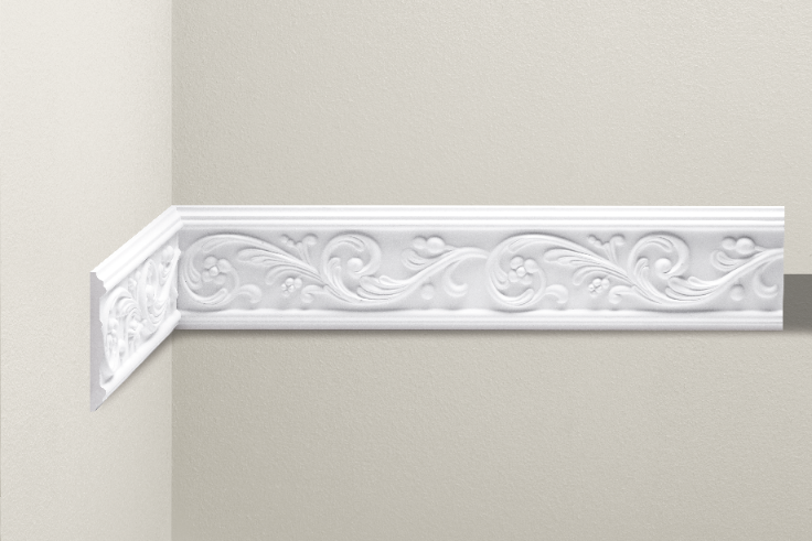 Listwa naścienna zdobiona LNZ-02 Cezar Biały 2,44m