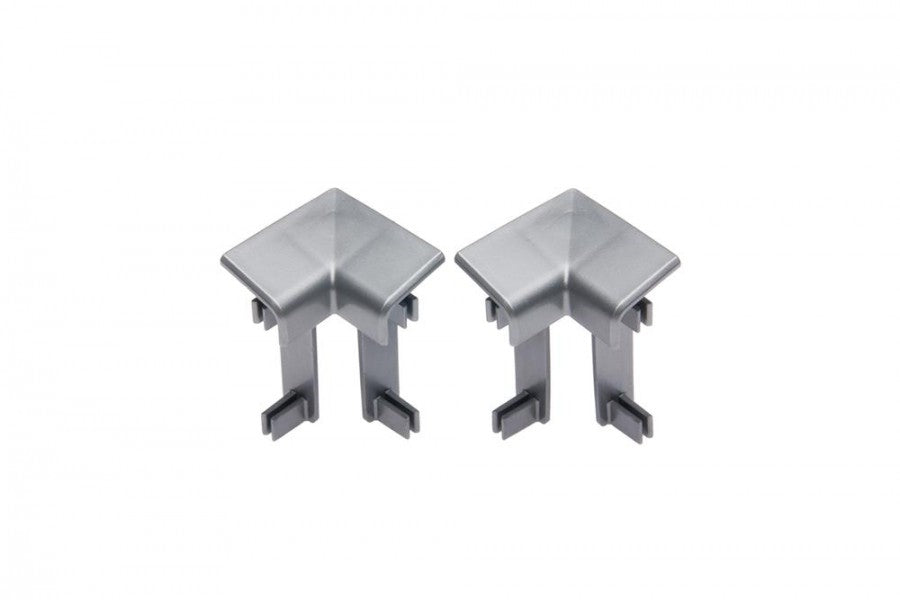 Narożnik wewnętrzny do listwy dywanowej ożebrowanej Cezar Srebrny Mat