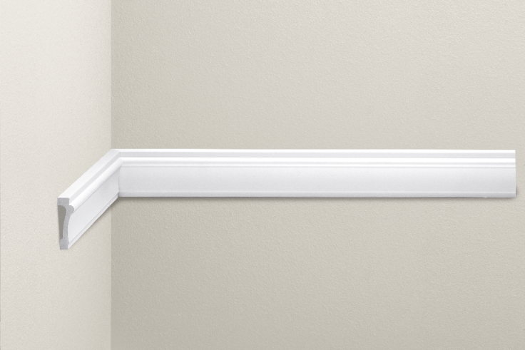 Listwa naścienna gładka LNG-28 Cezar Biały Mat 2,44m