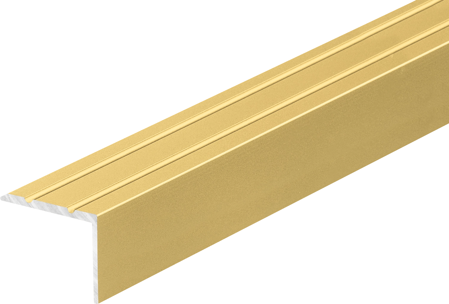 Narrow aluminum stair profile 25x20mm Cezar Gold Matt 2.70m