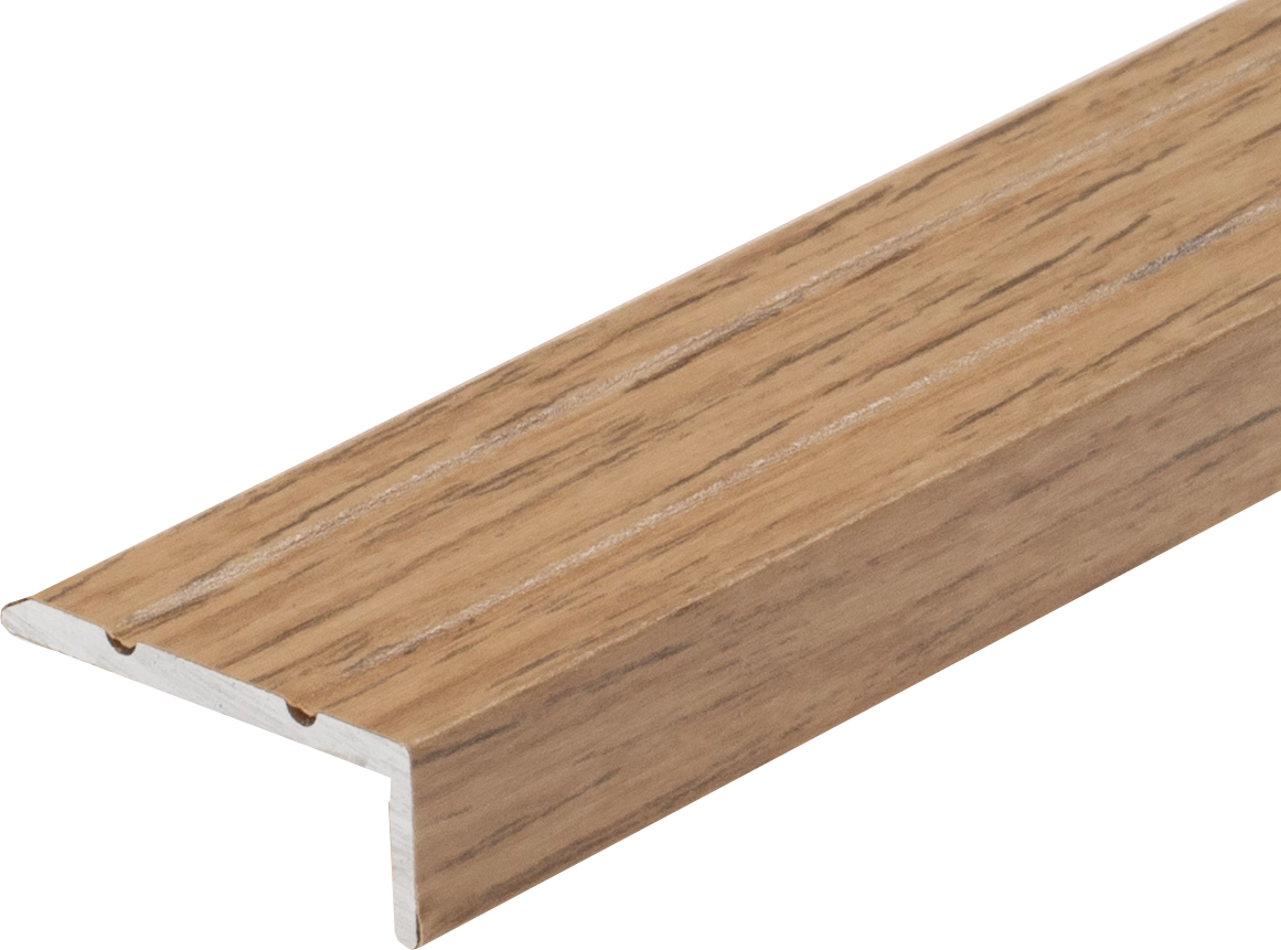 Narrow aluminum stair profile 25x10mm Cezar Oak Hamilton Mat 2.70m
