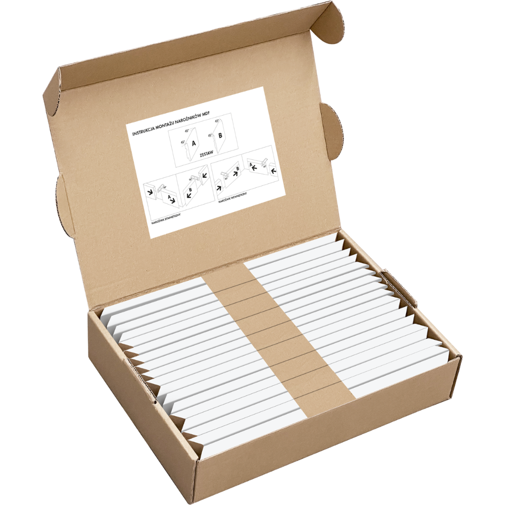 Listwa MDF przyp. LP 80x14,5mm R3 Narożnik gr. 15mm Cezar Biały RAL9003 Matowe 0,38m