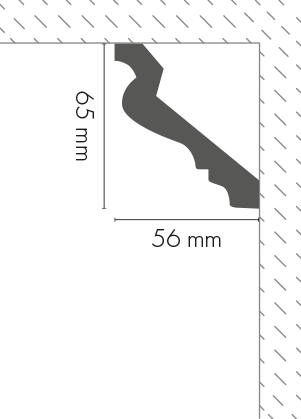 Smooth cornice strip LGG-27 Cezar White 2.40 m