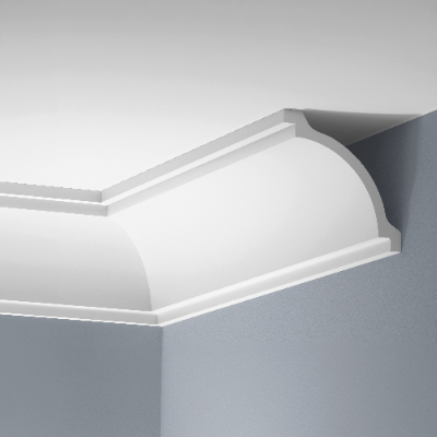 Smooth LGG-57 cornice strip, glued, Cezar White, 2.40 m