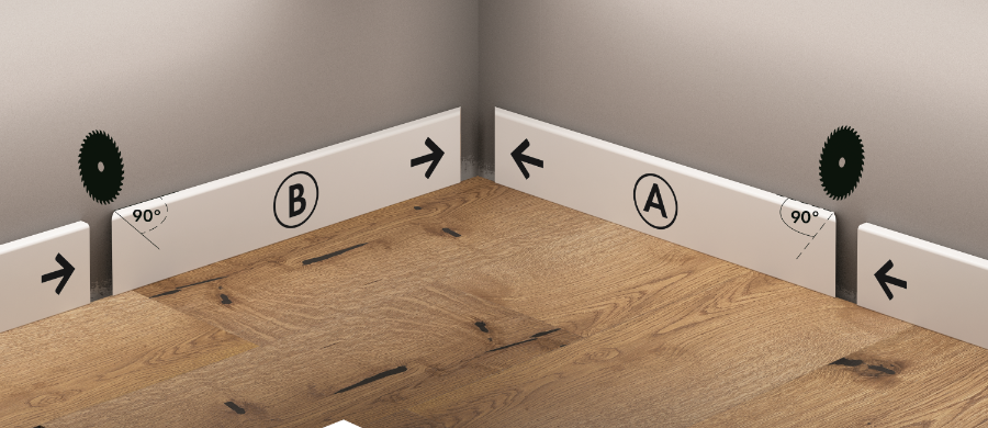 Listwa MDF przyp. LP 60x11mm R3 Narożnik gr. 11mm Cezar Biały RAL9003 Matowe 0,38m