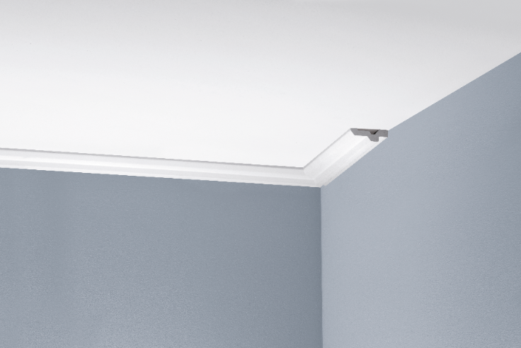 Smooth cornice strip LGG-23 Cezar White 2.44 m