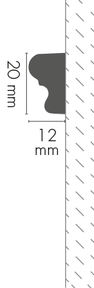Listwa naścienna gładka LNG-19 klejona Cezar Biały Mat 2,44m