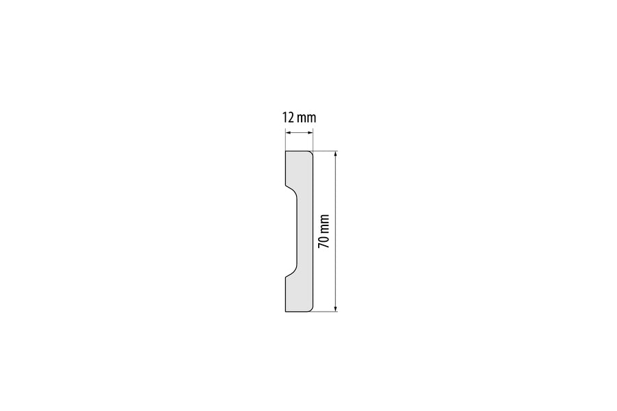 Listwa przypodłogowa LPC-37 70x12mm Cezar Biały Mat 2,44m