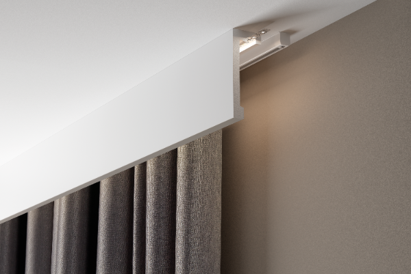 Cezar curtain rod 150x45mm Matte White 3m