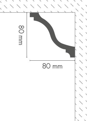 Smooth LGG-43 cornice strip glued Flex Cezar White 2.44m