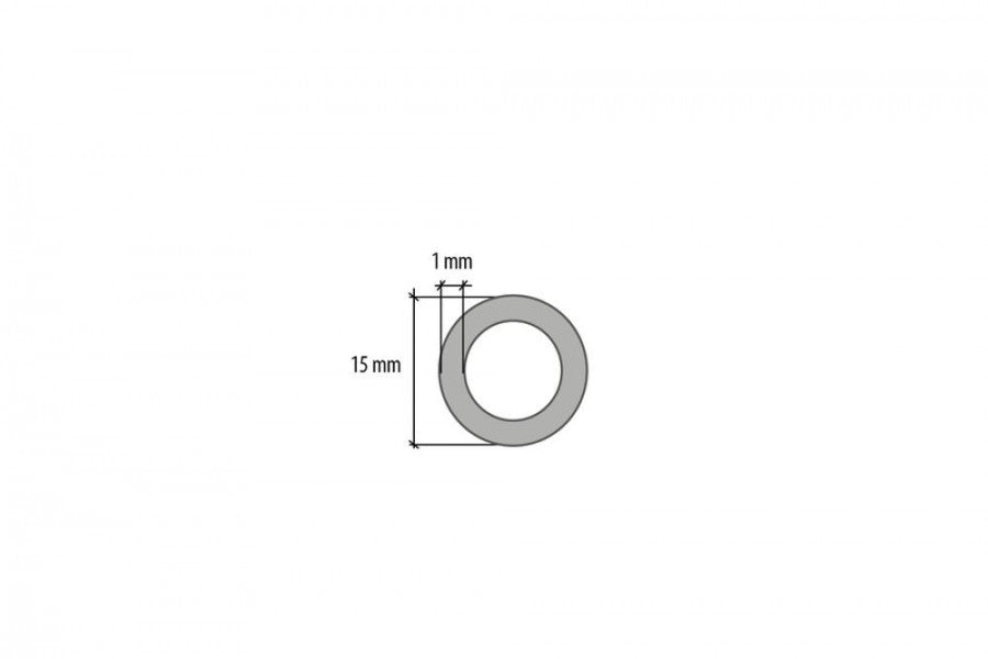 Rura aluminiowa okrągła 15x1mm Cezar Naturalny surowy 1m