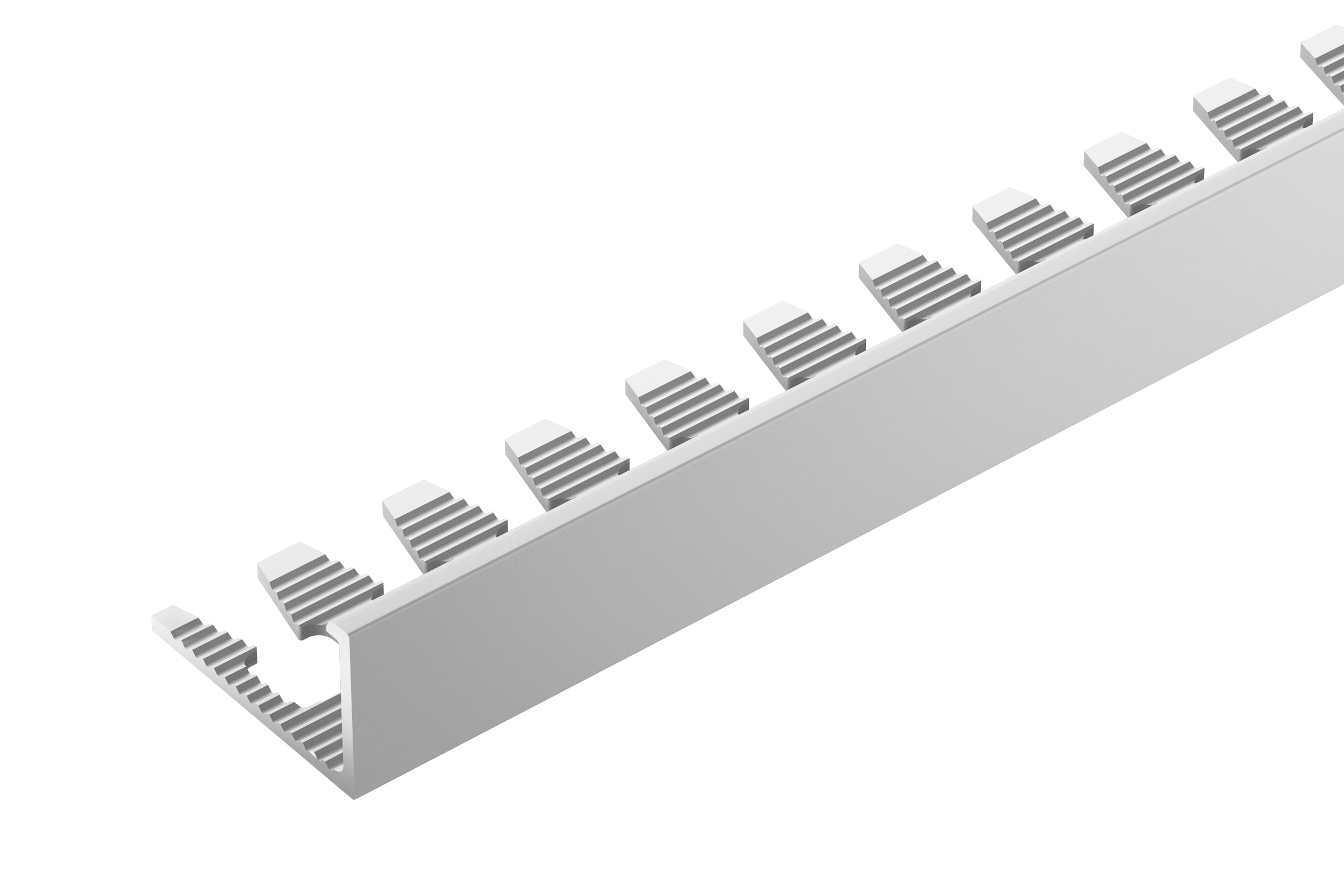 Profil do glazury aluminiowy narożny 15mm do łuków Cezar Srebrny Mat 2,50m