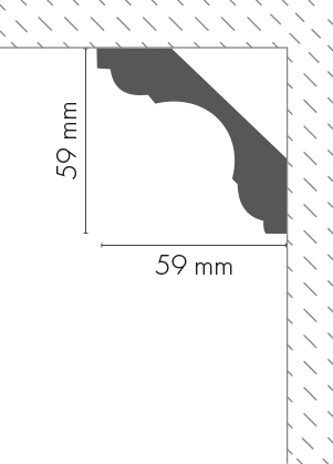 Smooth cornice strip LGG-03 Cezar White 2.40 m