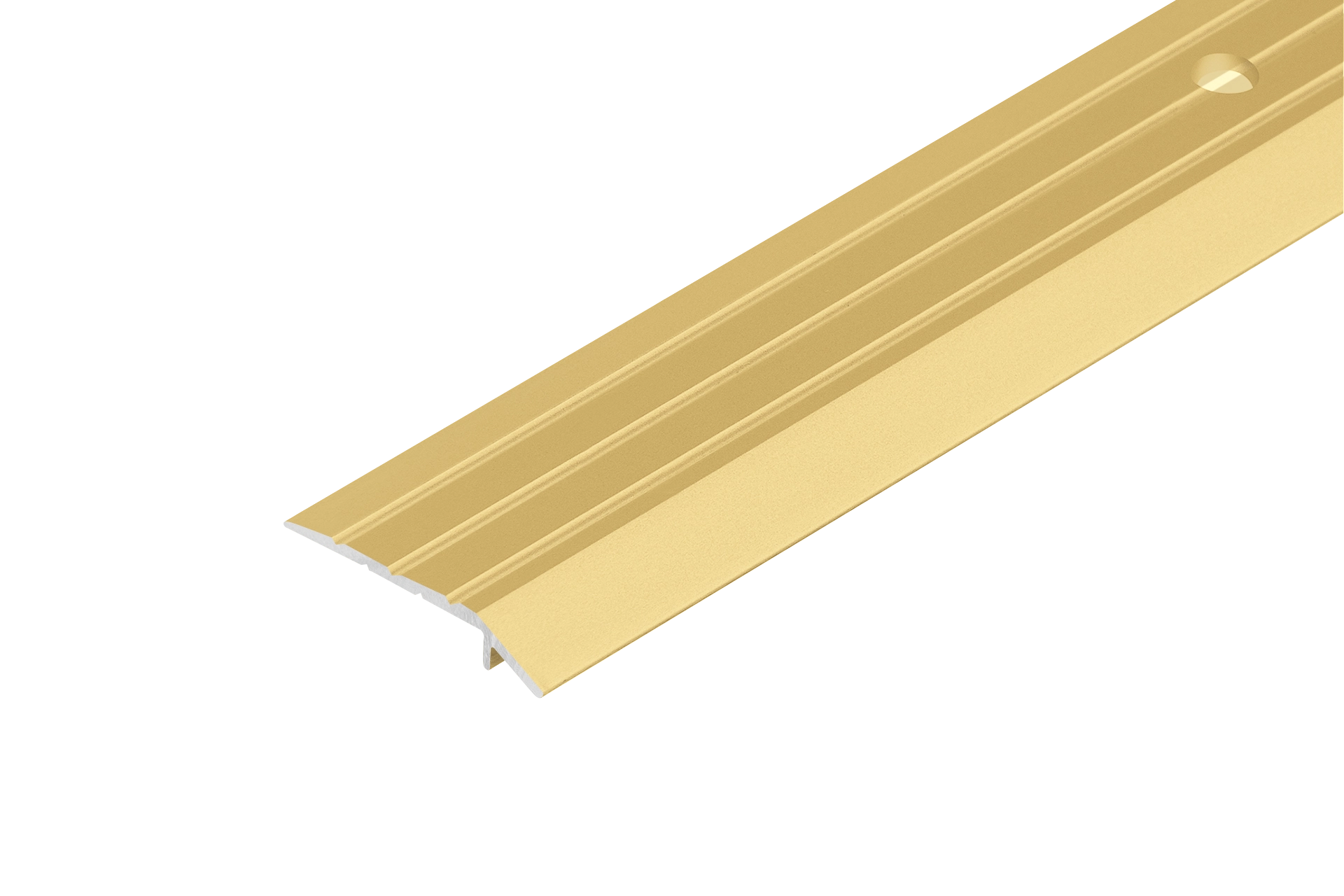 Profil progowy skośny aluminiowy 30x5mm Cezar Złoty Mat 2m