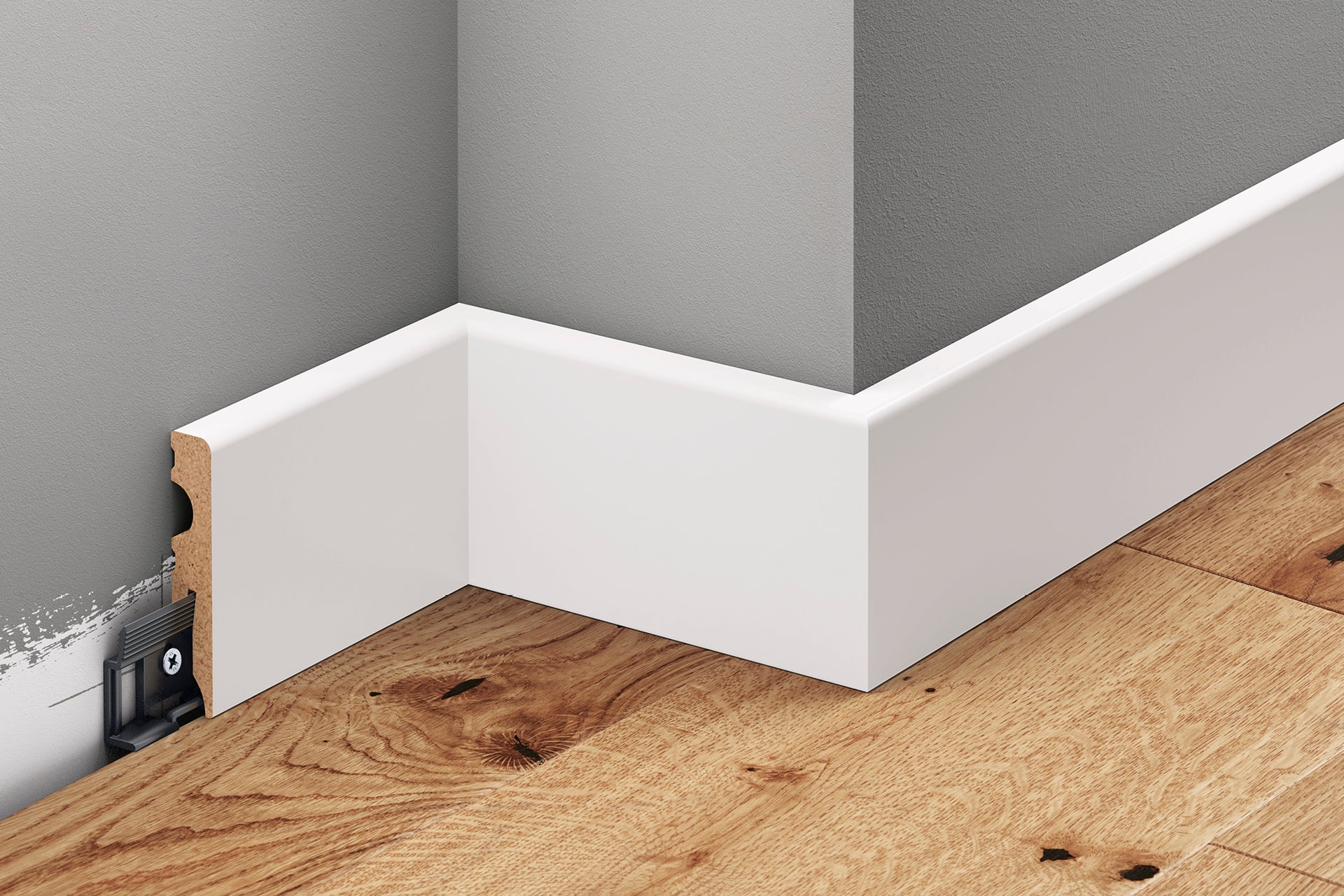 Listwa przypodłogowa kwadratowa MDF 60x11mm Cezar Biały RAL9003 lakier półmat 2,20m