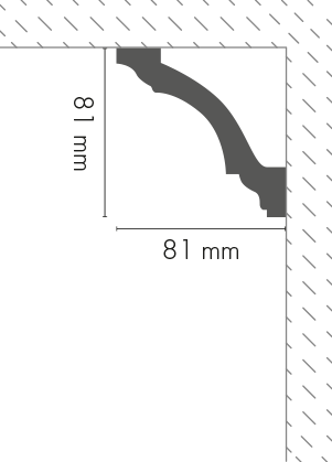 Smooth cornice strip LGG-29 Cezar White 2.40 m