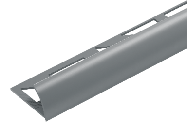 PVC external tile profile 8mm Cezar Dark Gray RAL7037 Matt 2.50m