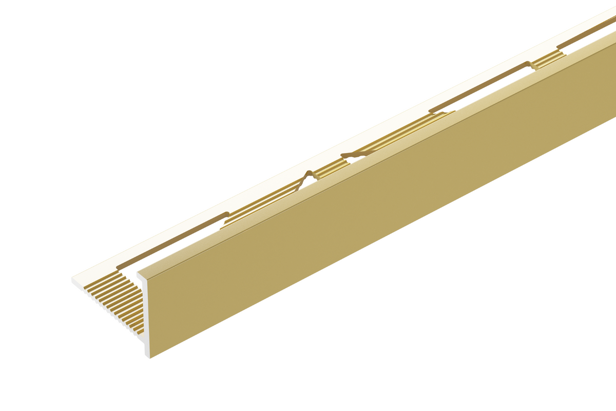 Profil do glazury aluminiowy narożny z krawędzią 10mmx18mm Cezar Złoty Mat 2,50m