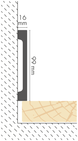 Listwa przypodłogowa LPC-29 99x16mm LED Cezar Biały Mat 2,44m