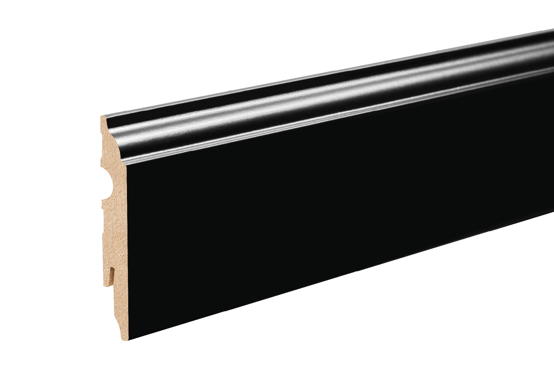 Listwa przypodłogowa dekoracyjna MDF 82x13mm Cezar Czarny RAL9005 lakier półmat 2,20m