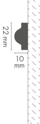 Listwa naścienna gładka LNG-20 klejona Flex Cezar Biały Mat 2,40m