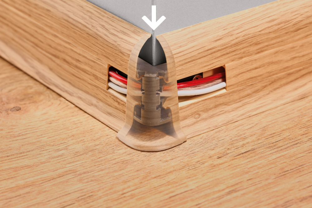 External corner + RAK for Classic skirting board 22x59mm 1 set = 2 pcs (NZ + RAK) Caesar Canadian Elm Matt