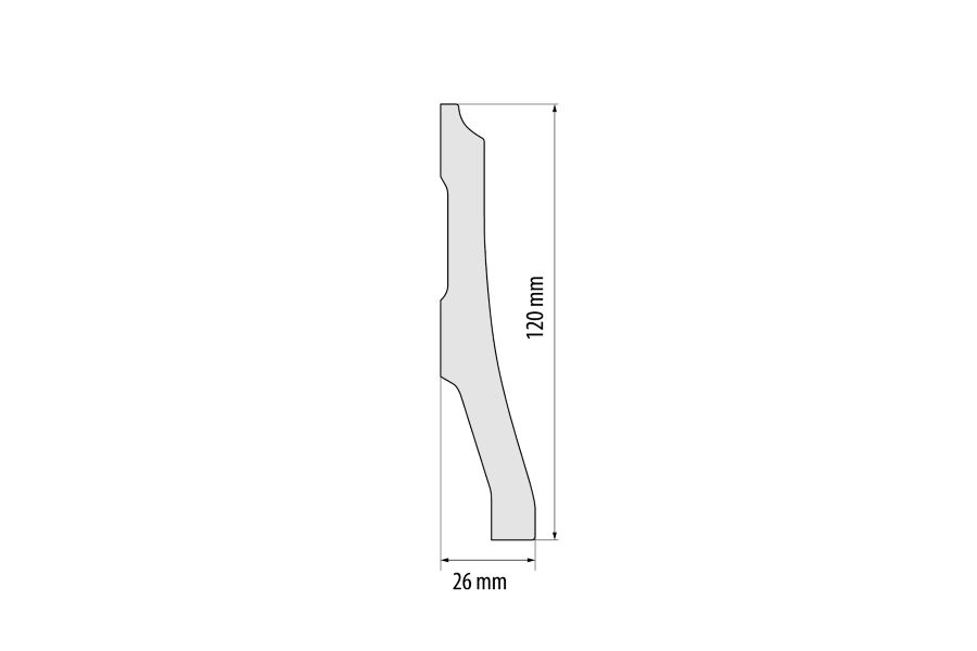 Listwa przypodłogowa LPC-34 120x26mm Cezar Biały Mat 2,44m