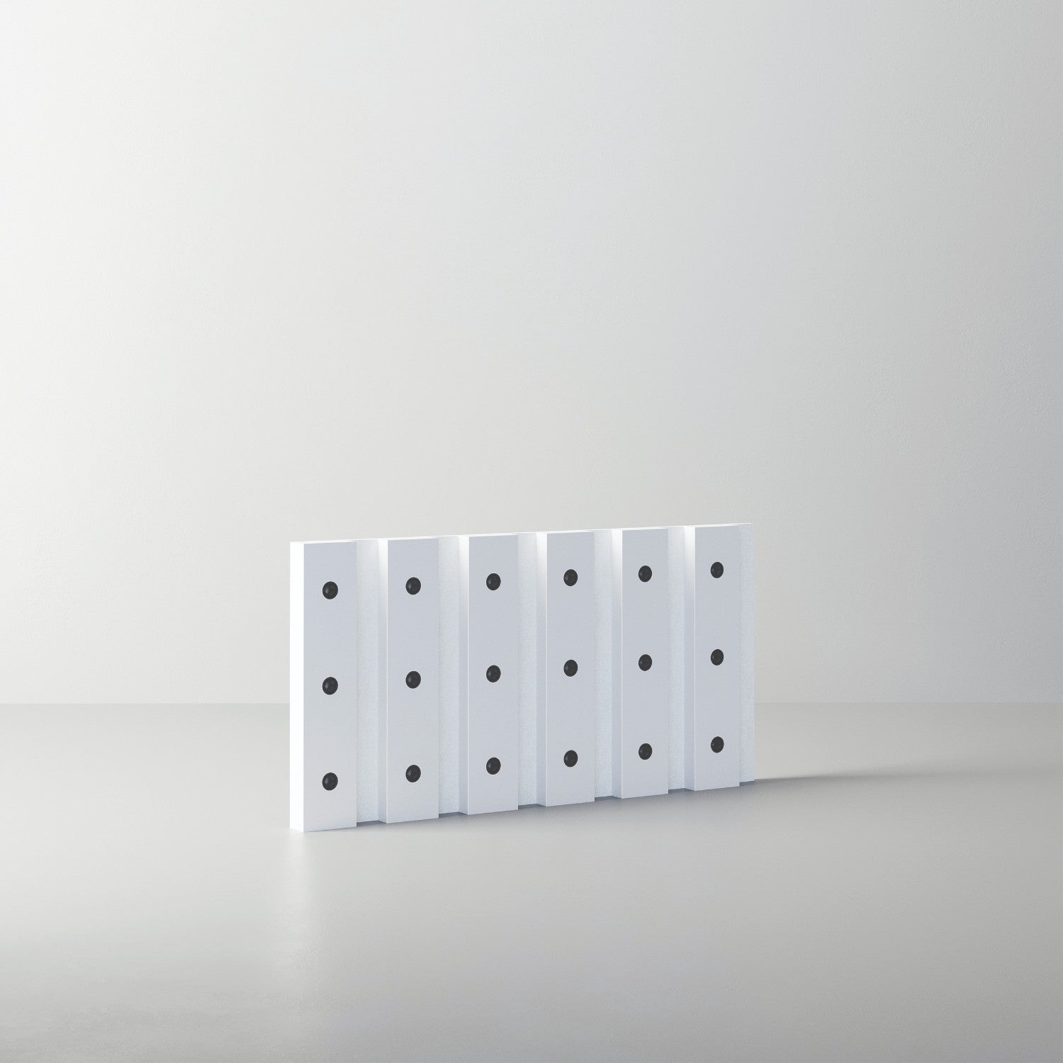 CLICKform panel mini 384mm + 6x lamel z gniazd. MURSO Biały RAL9003 Mat 0,19m