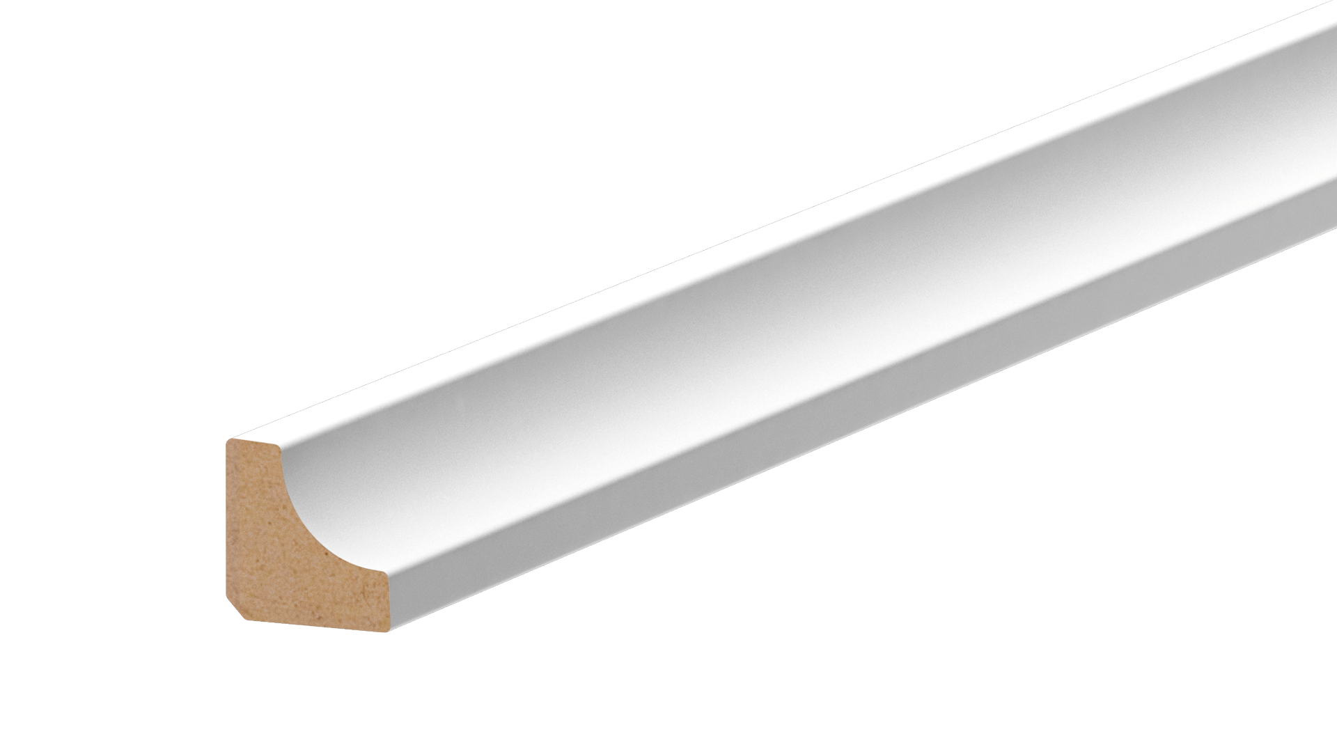 Ćwierćwałek MDF wklęsły 12x12mm Cezar Biały RAL9003 Mat 2,20m