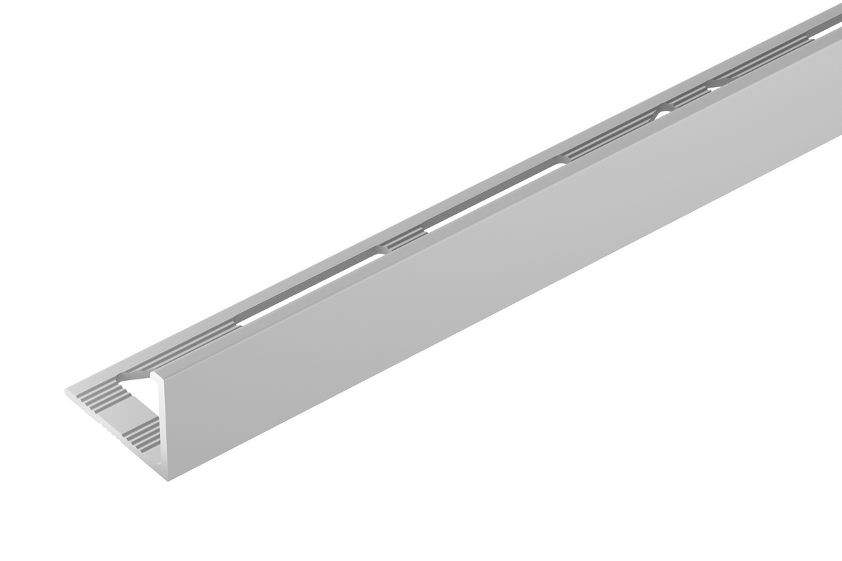 Profil do glazury aluminiowy narożny 8mm Cezar Srebrny Mat 2,50m