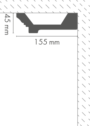 Smooth cornice strip LGG-26 Cezar White 2.44 m