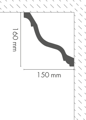 Smooth cornice strip LGG-30 Cezar White 2.44 m