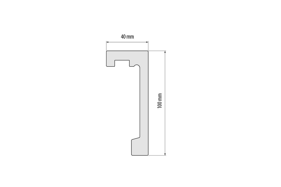Listwa karniszowa 100x40mm Cezar Biały RAL9003 Połysk 2,44m