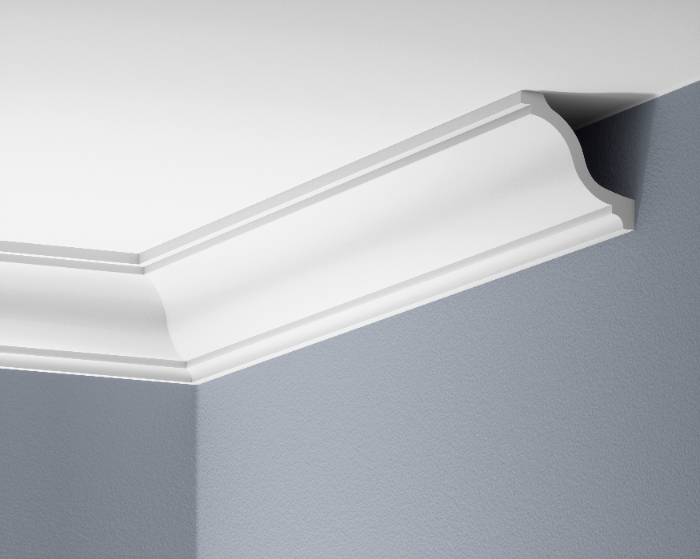 Smooth LGG-43 cornice strip glued Flex Cezar White 2.44m