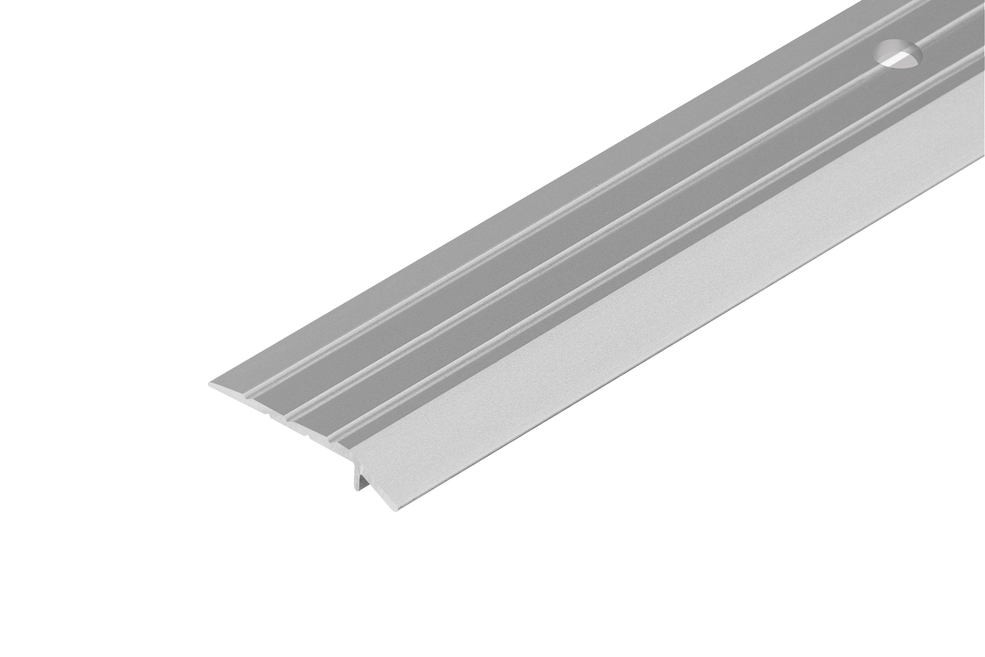 Profil progowy skośny aluminiowy 30x5mm Cezar Srebrny Mat 2m