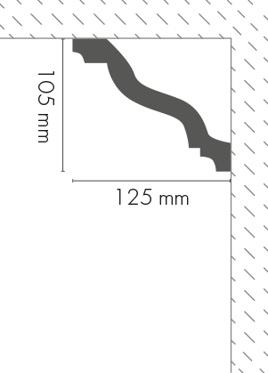 Smooth cornice strip LGG-20 Cezar White 2.40m