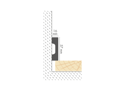 Listwa przypodłogowa LPC-27 57x16mm Cezar Biały Mat 2,44m