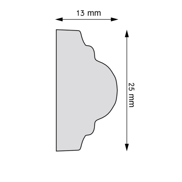 Listwa naścienna gładka LNG-42 Cezar Biały Mat 2,44m